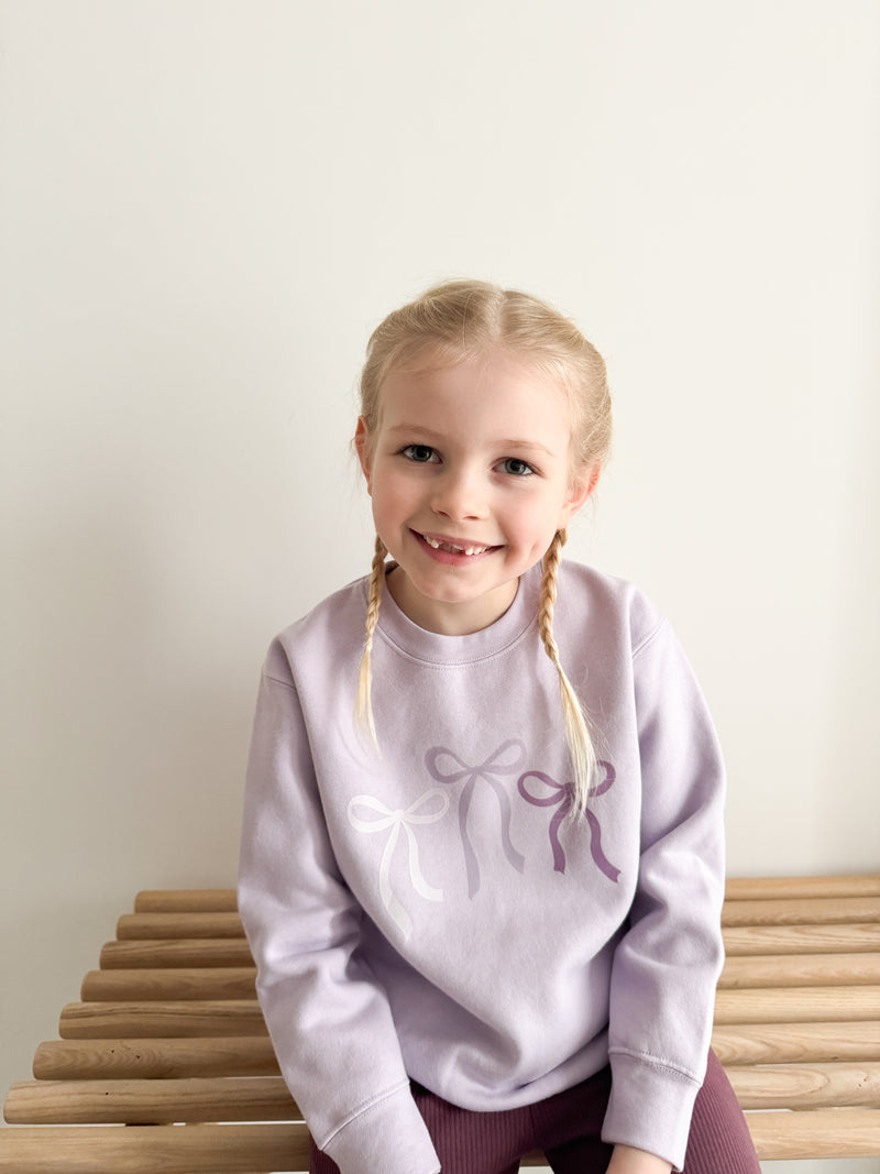 LILAC BOW SWEATSHIRT