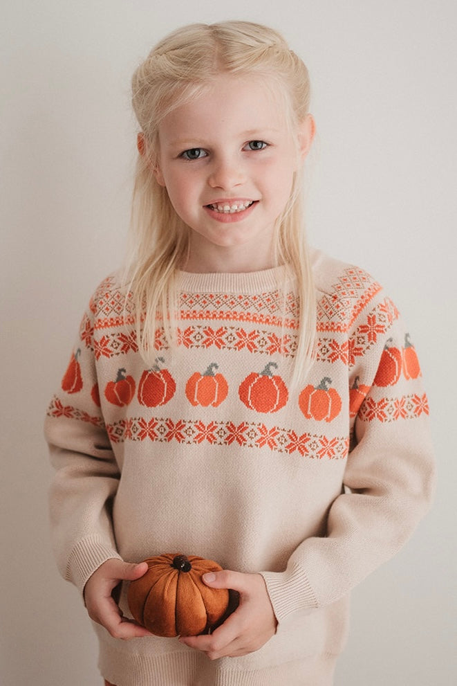 PUMPKIN FAIRISLE KNITTED JUMPER - KIDS