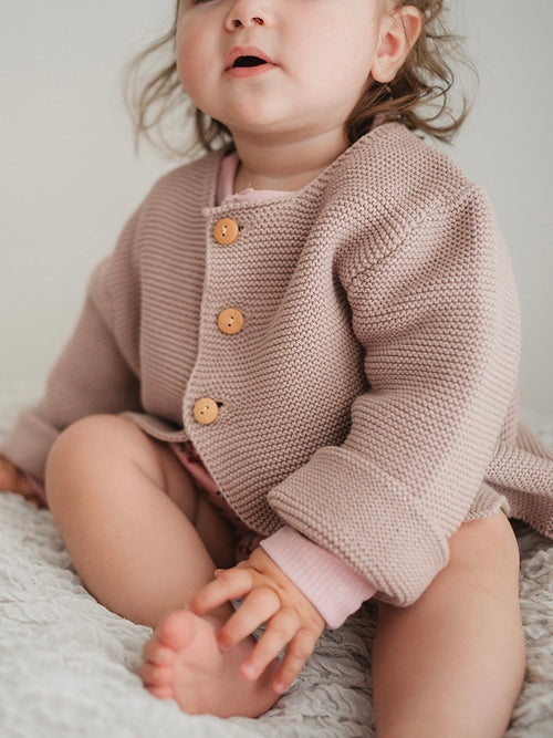 MAUVE BUTTON CARDIGAN